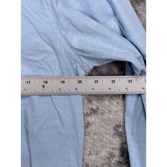 Barena Venzia Shirt 50 Mens Blue Oxford Band Collar Button Up Long Sleeve - Picture 4 of 8
